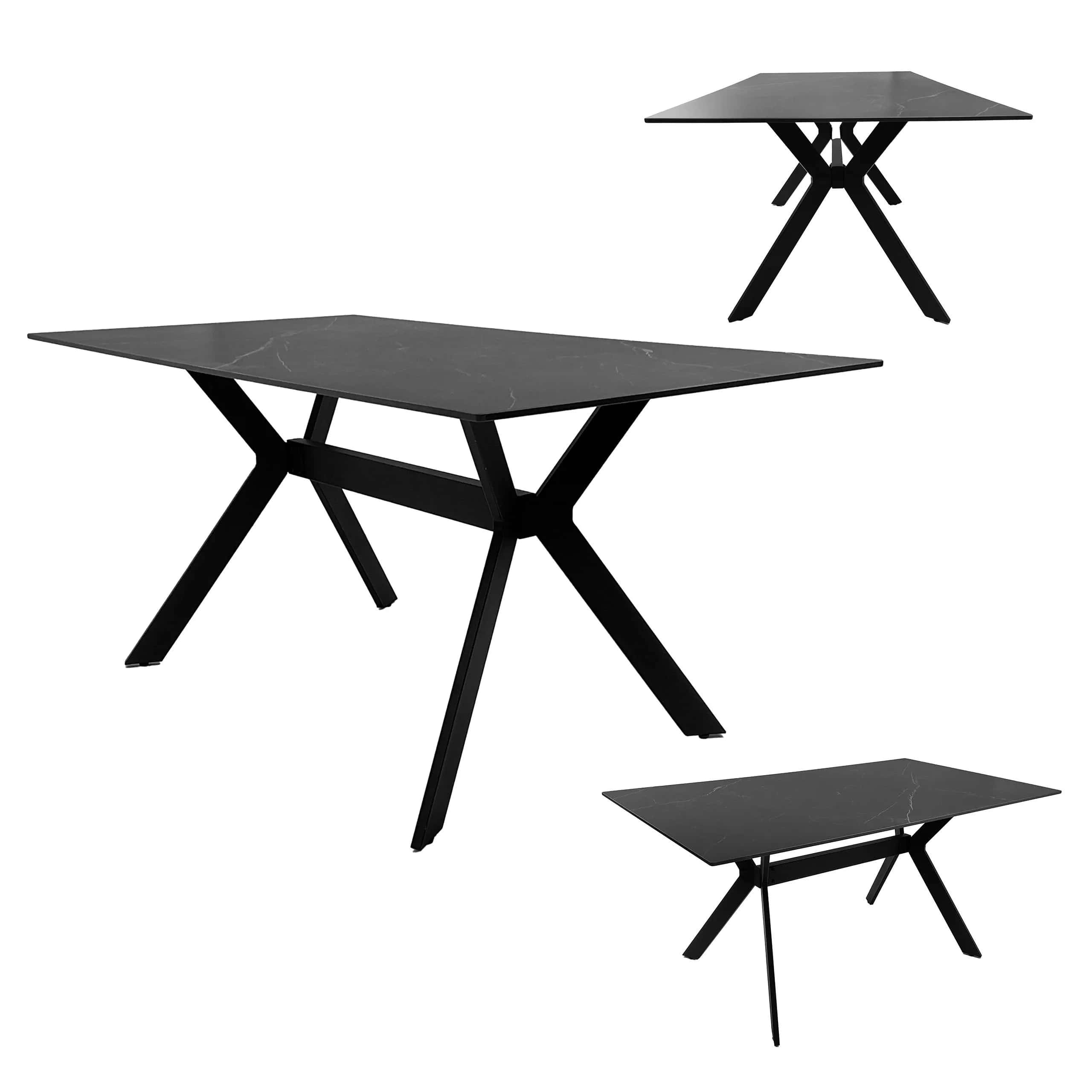 Stół do jadalni loft max JEROME 160×90×76 cm marmur/stal – miniatura 10