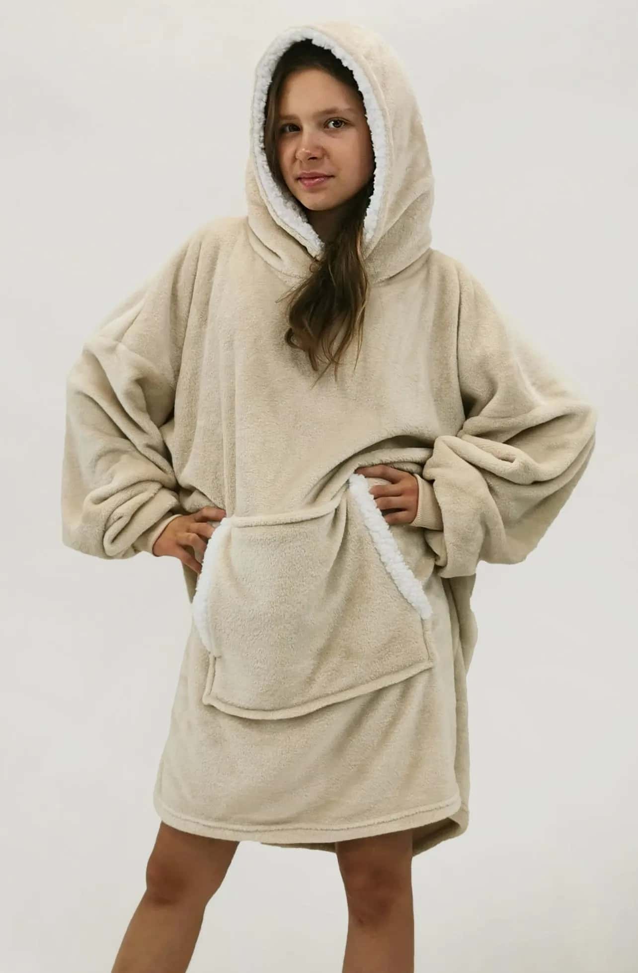 Bluza z obszyciem beżowa – miniatura 3