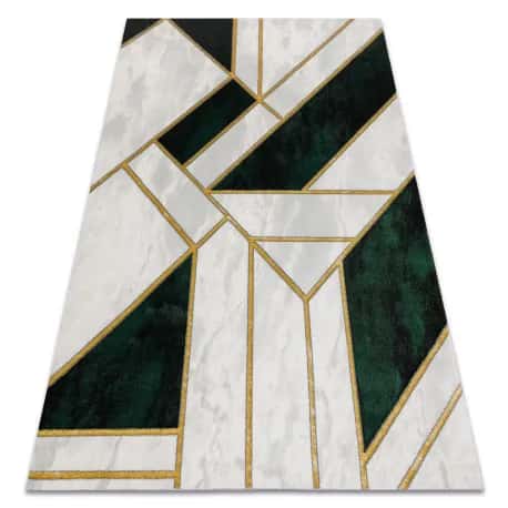 Dywan EMERALD ekskluzywny 1015 glamour, stylowy marmur, geometryczny butelkowa zieleń / złoty – miniatura 1