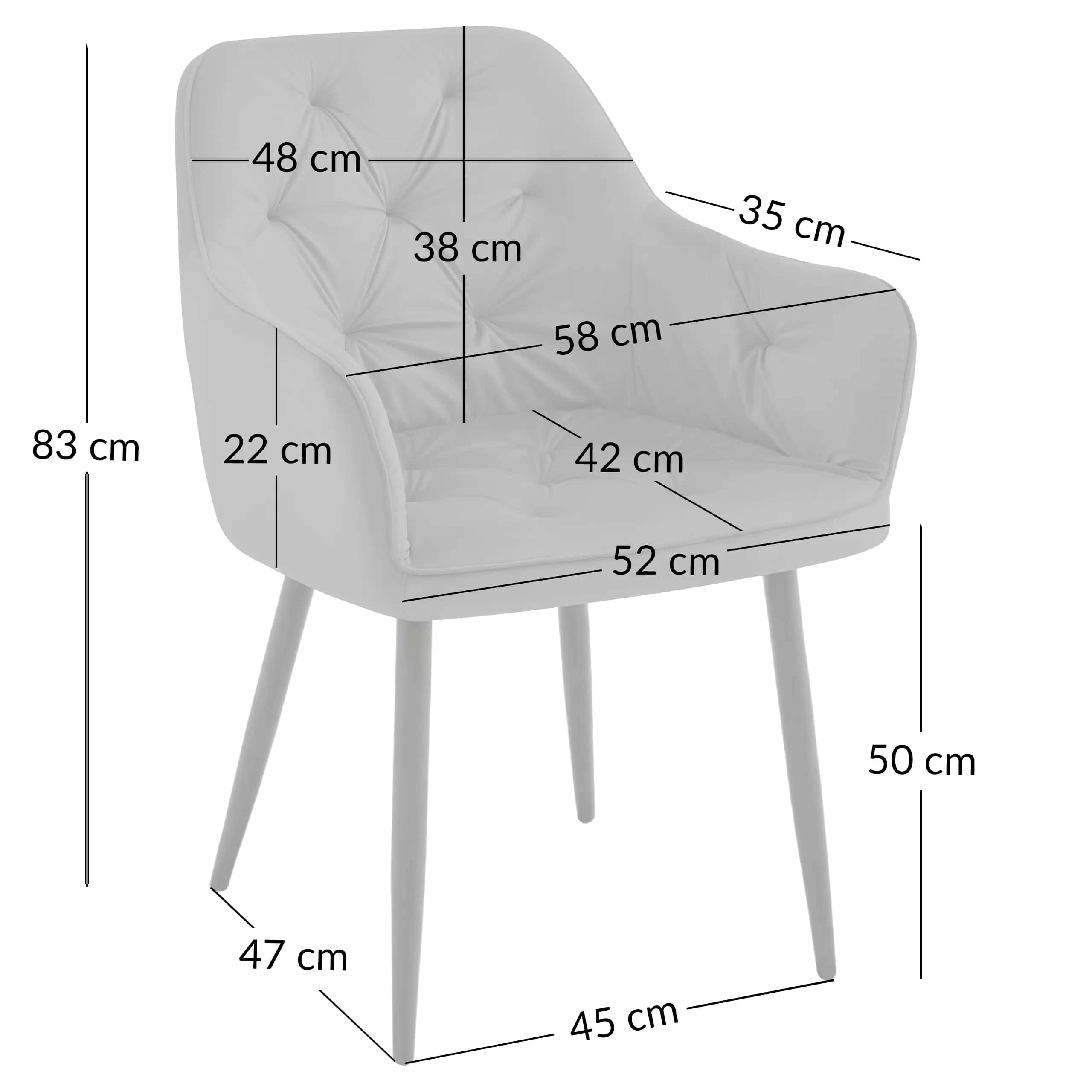 Krzesło welur ANTON 3 taupe – miniatura 9