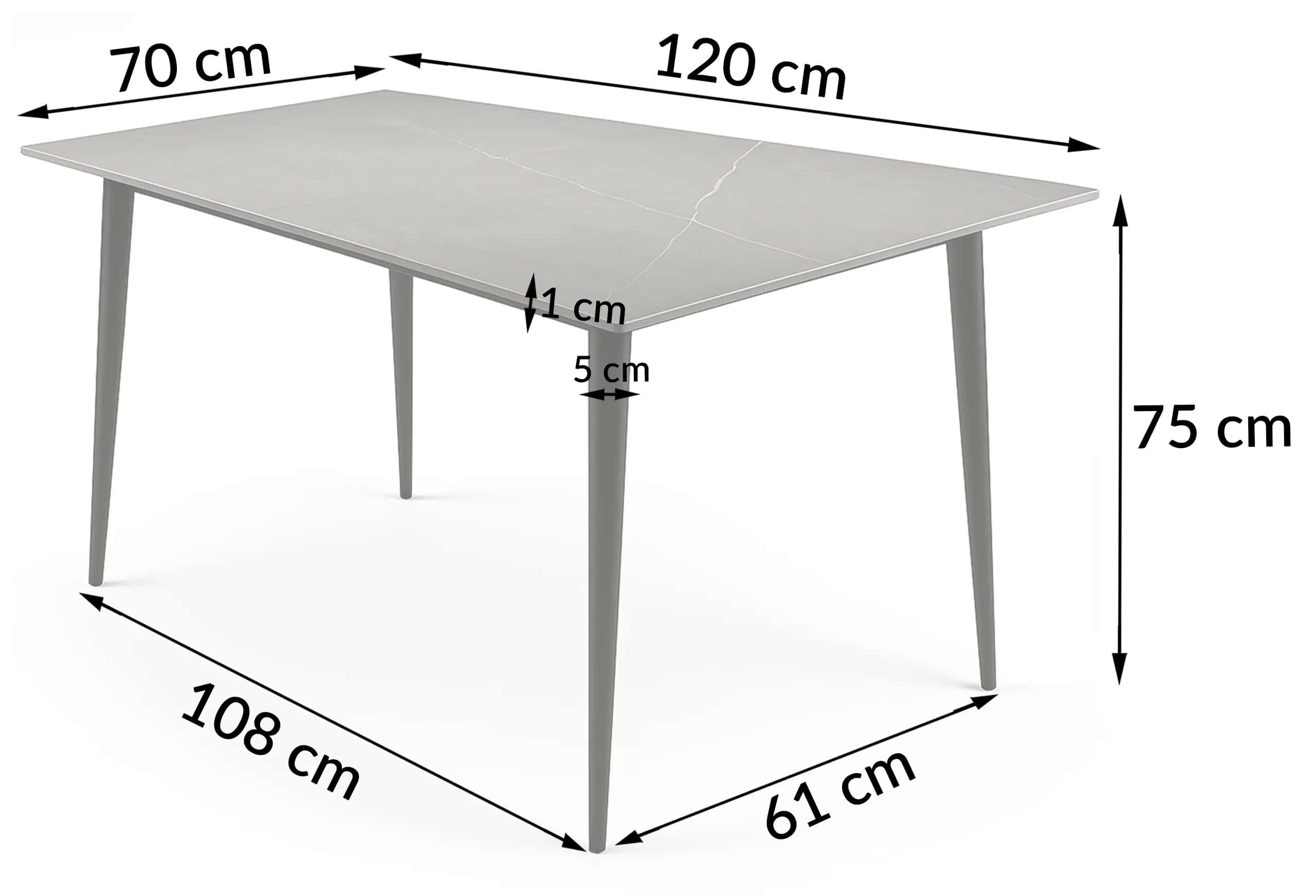 Stół nowoczesny do jadalni Markinia grey 140x80x75 – miniatura 4