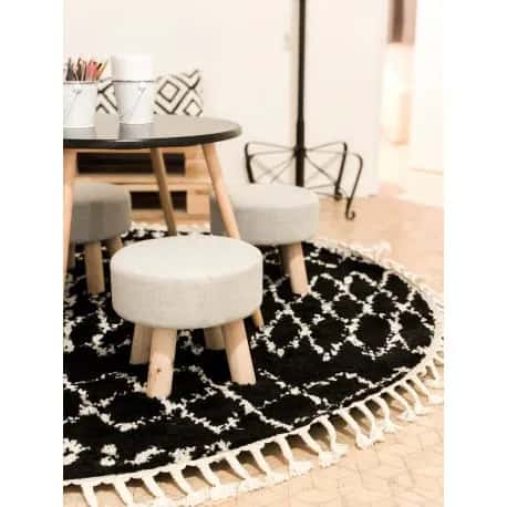 Dywan BERBER ETHNIC G3802 koło czarny / biały Frędzle berberyjski marokański shaggy – miniatura 4
