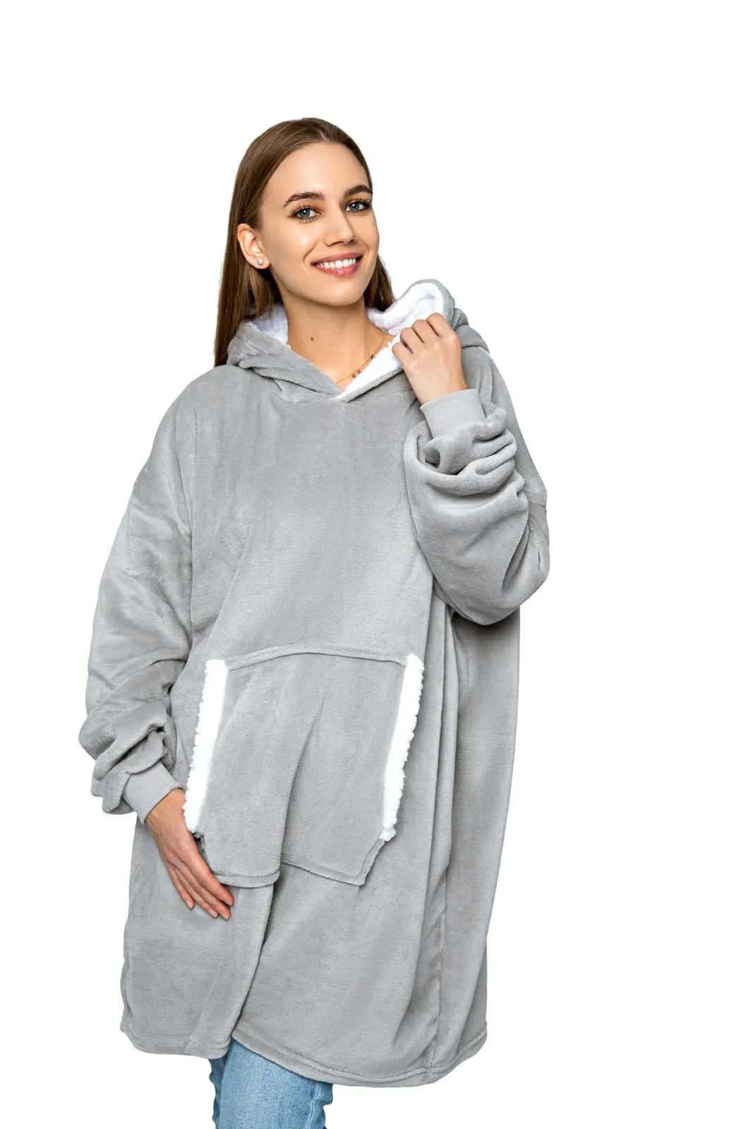 Bluza z obszyciem szara – miniatura 1