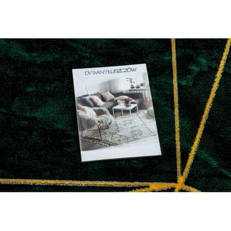 Dywan EMERALD ekskluzywny 1022 glamour, stylowy geometryczny, marmur butelkowa zieleń / złoty – miniatura 2