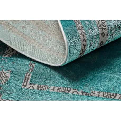 Dywan DE LUXE nowoczesny 1516 Ramka vintage przecierany - Strukturalny zielony / antracyt – miniatura 4
