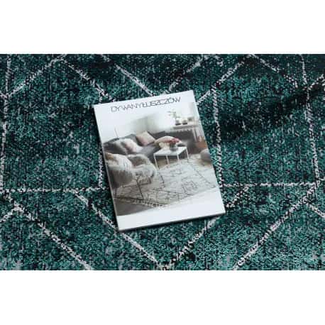 Dywan DE LUXE nowoczesny 626 Geometryczny, romby - Strukturalny szary / zielony – miniatura 2