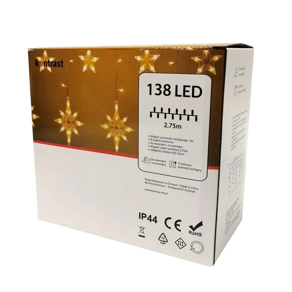 Kurtyna świetlna wz.02 138LED CIEPŁY – miniatura 3