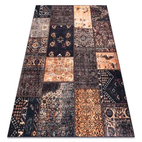 Dywan ANTIKA ancient chocolate, nowoczesny patchwork, grecki do prania - brązowy / terakota – miniatura 1