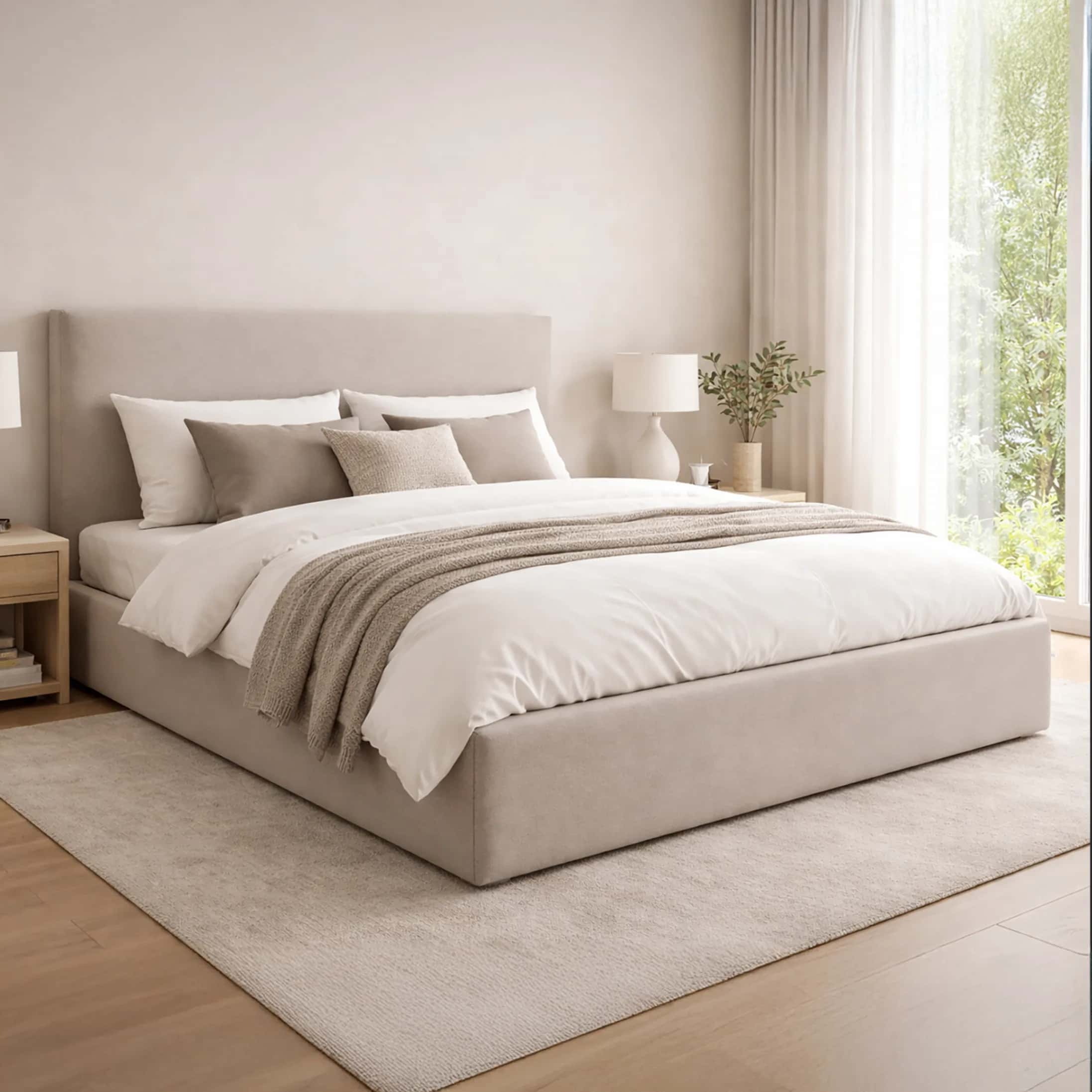 LT101 Łóżko Velio 140x2x115 taupe – miniatura 1