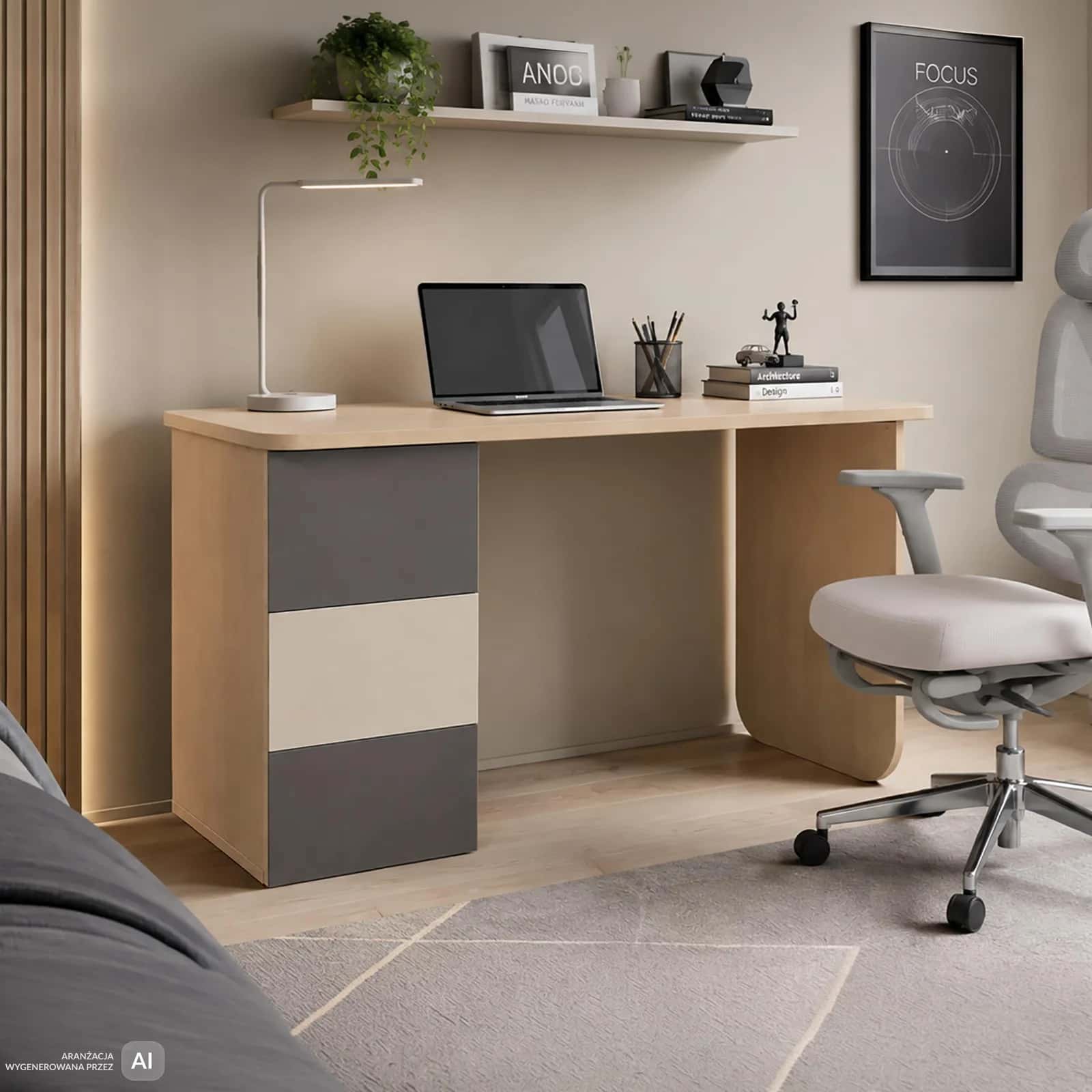 BB100 Biurko120x50 jesion/grafit – miniatura 10