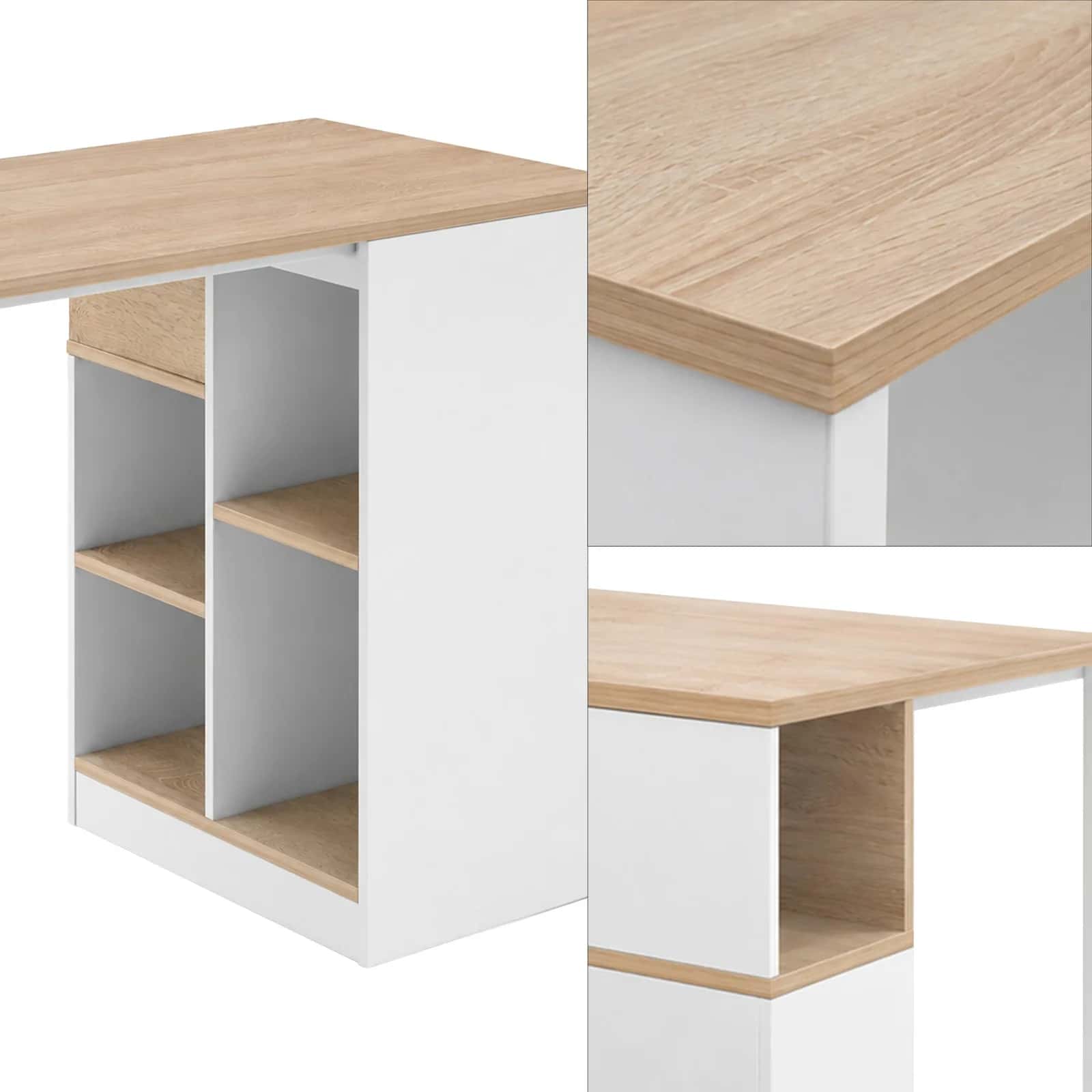 BB101 Biurko 120x60 jesion/białe – miniatura 5