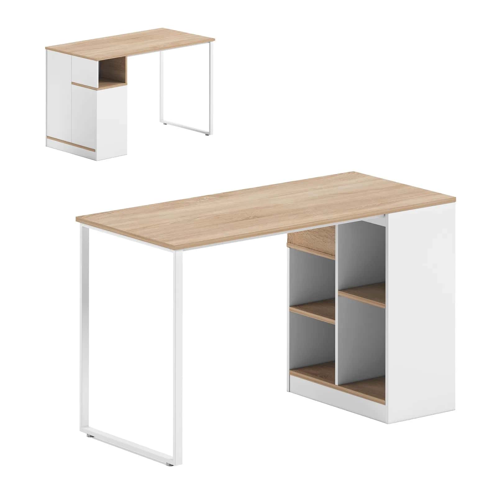 BB101 Biurko 120x60 jesion/białe – miniatura 3
