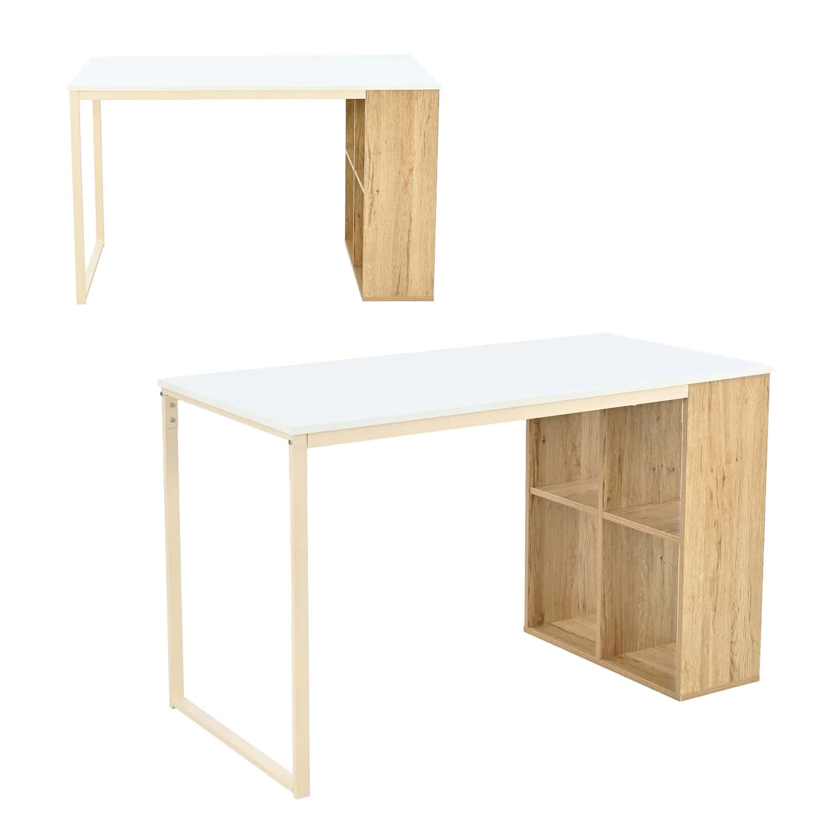 BB104 Biurko 120x60 białe/dąb – miniatura 4