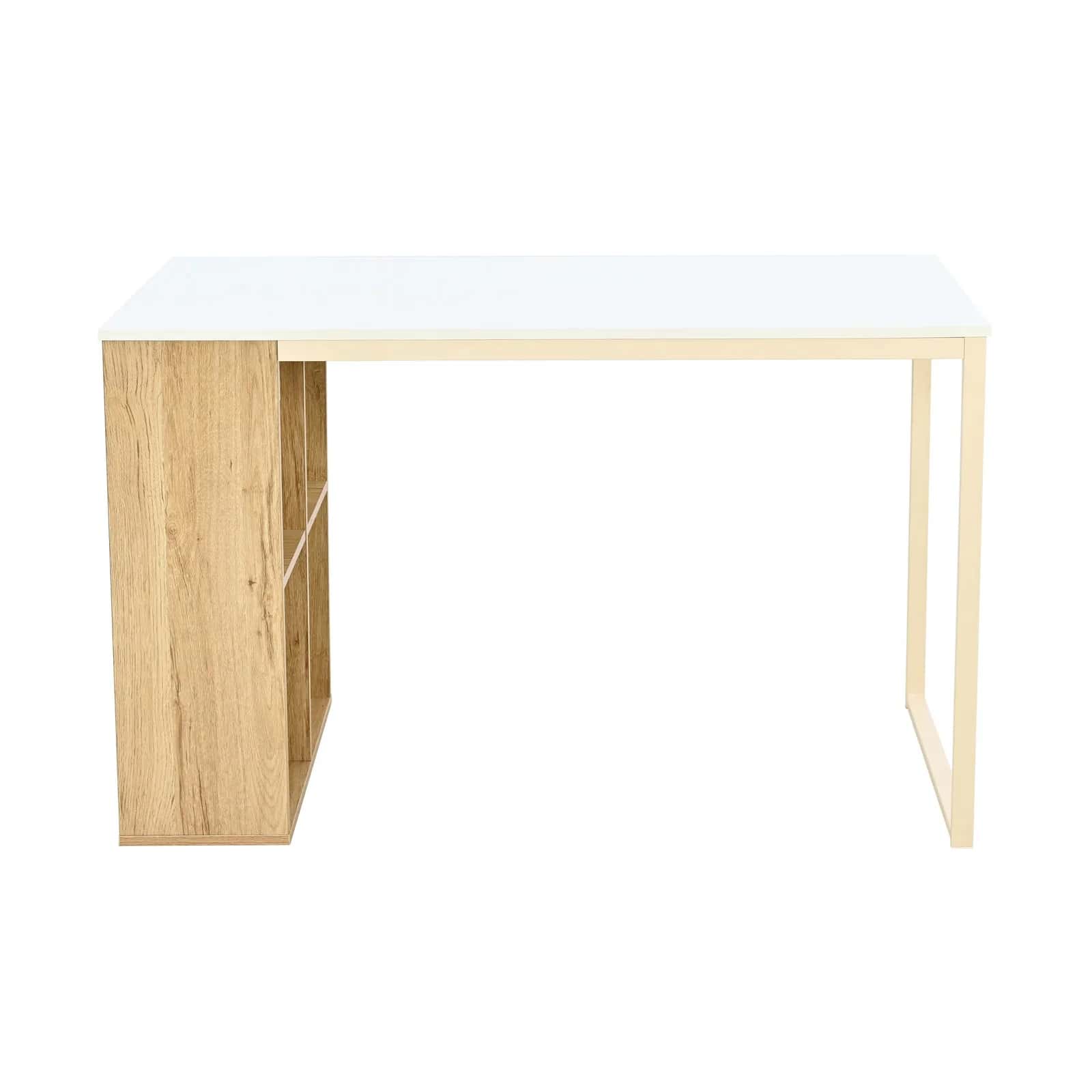 BB104 Biurko 120x60 białe/dąb – miniatura 3