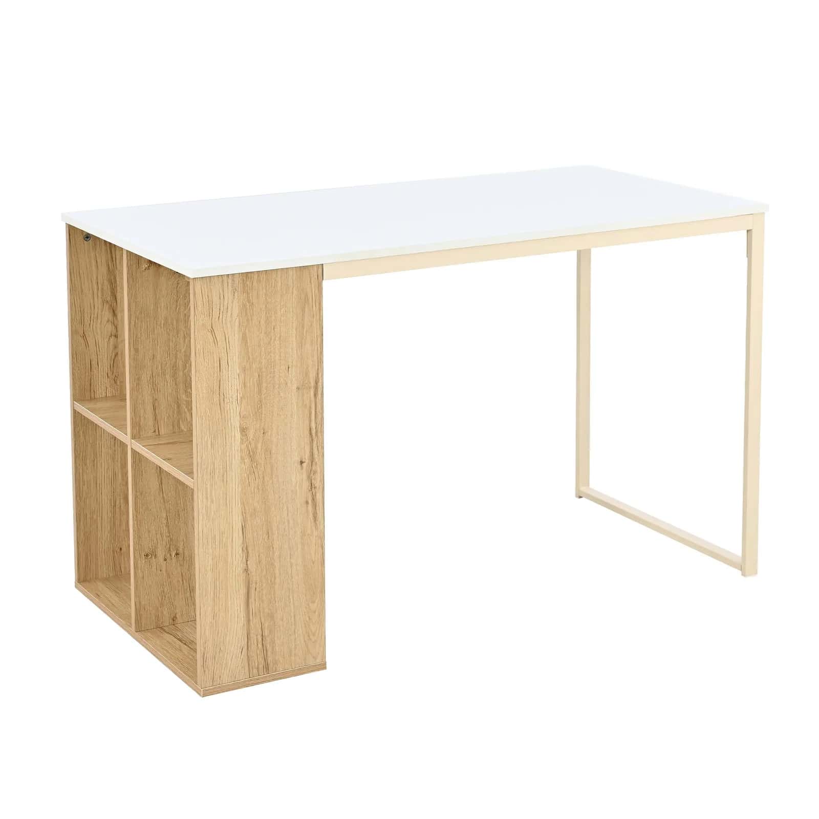 BB104 Biurko 120x60 białe/dąb – miniatura 1