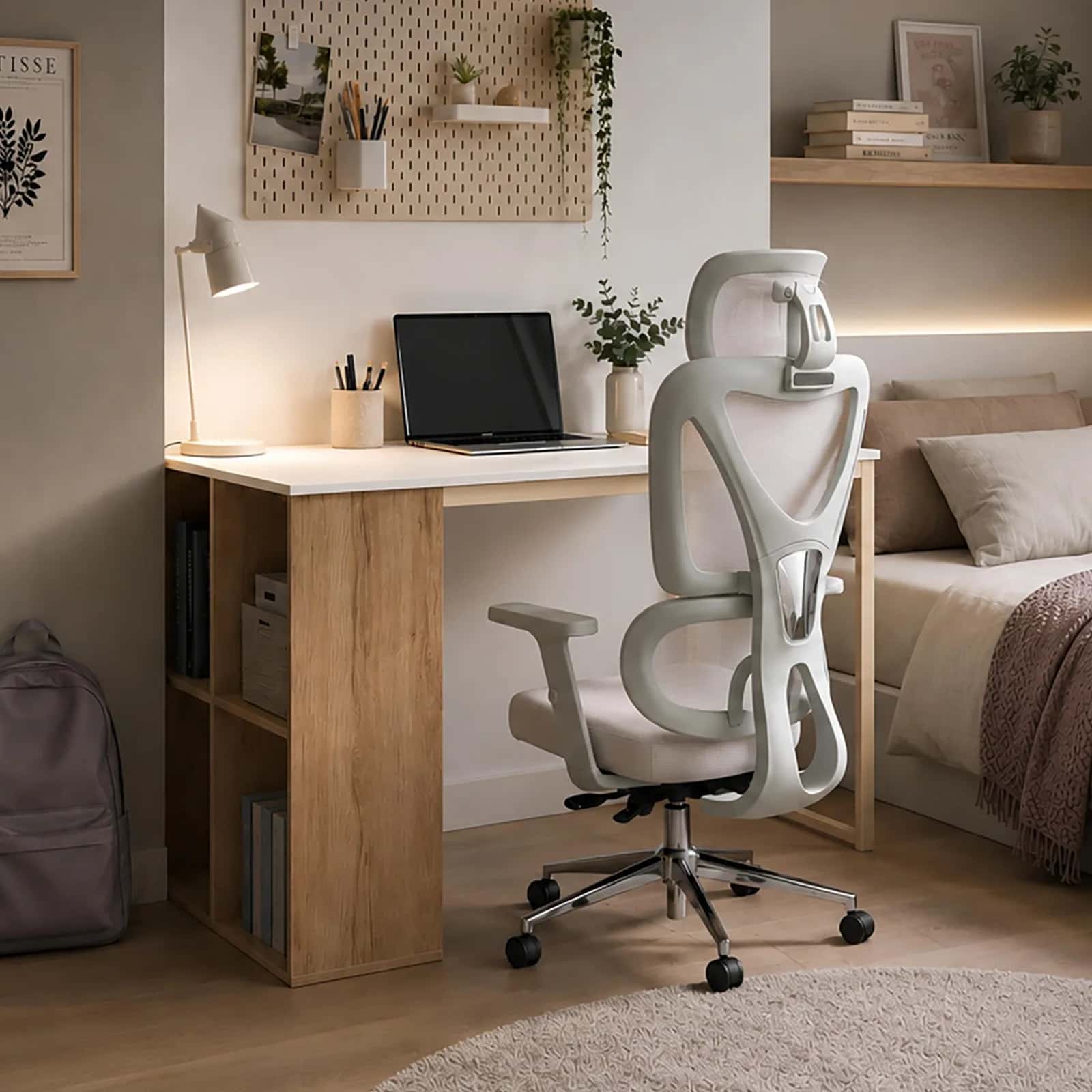 BB104 Biurko 120x60 białe/dąb – miniatura 10