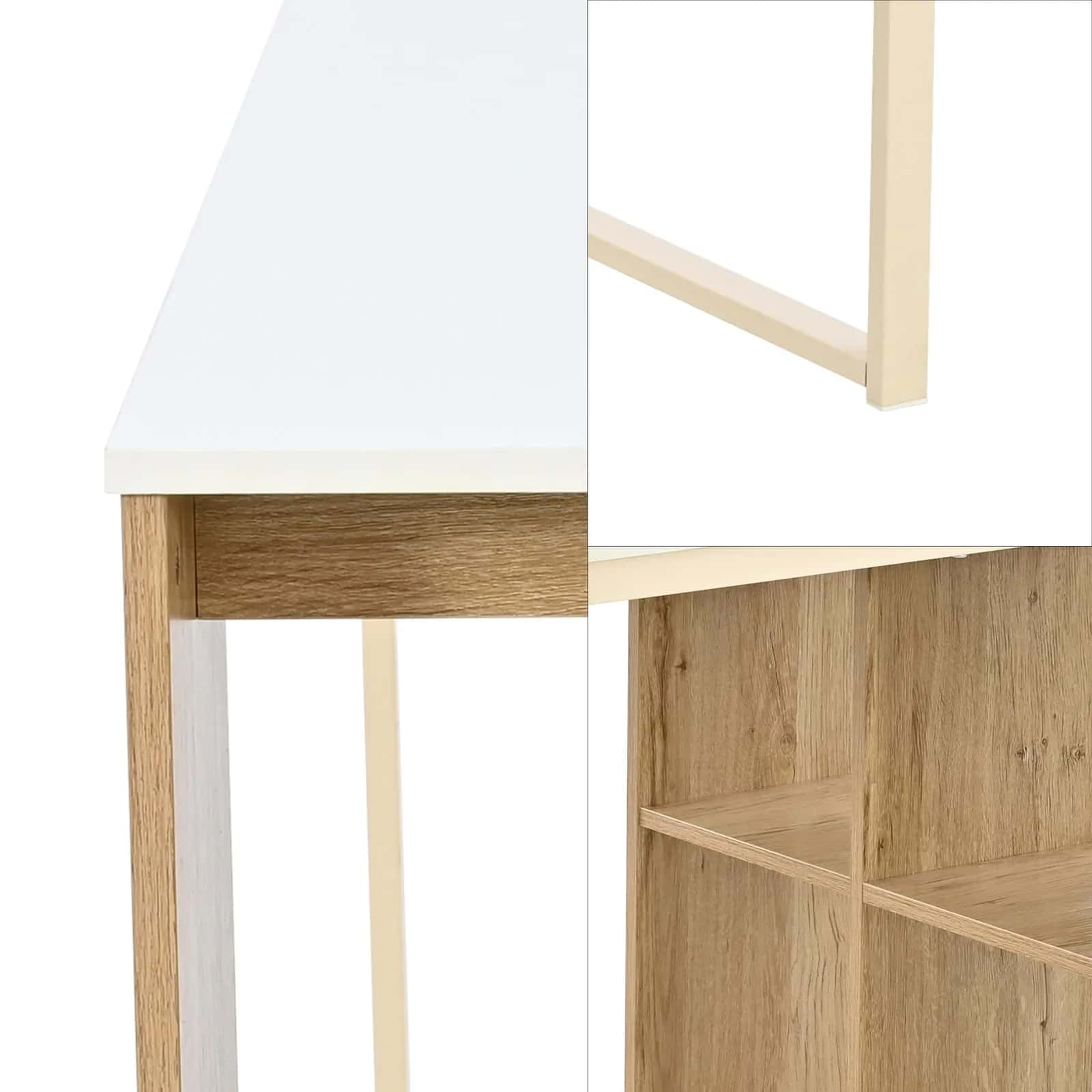 BB104 Biurko 120x60 białe/dąb – miniatura 6