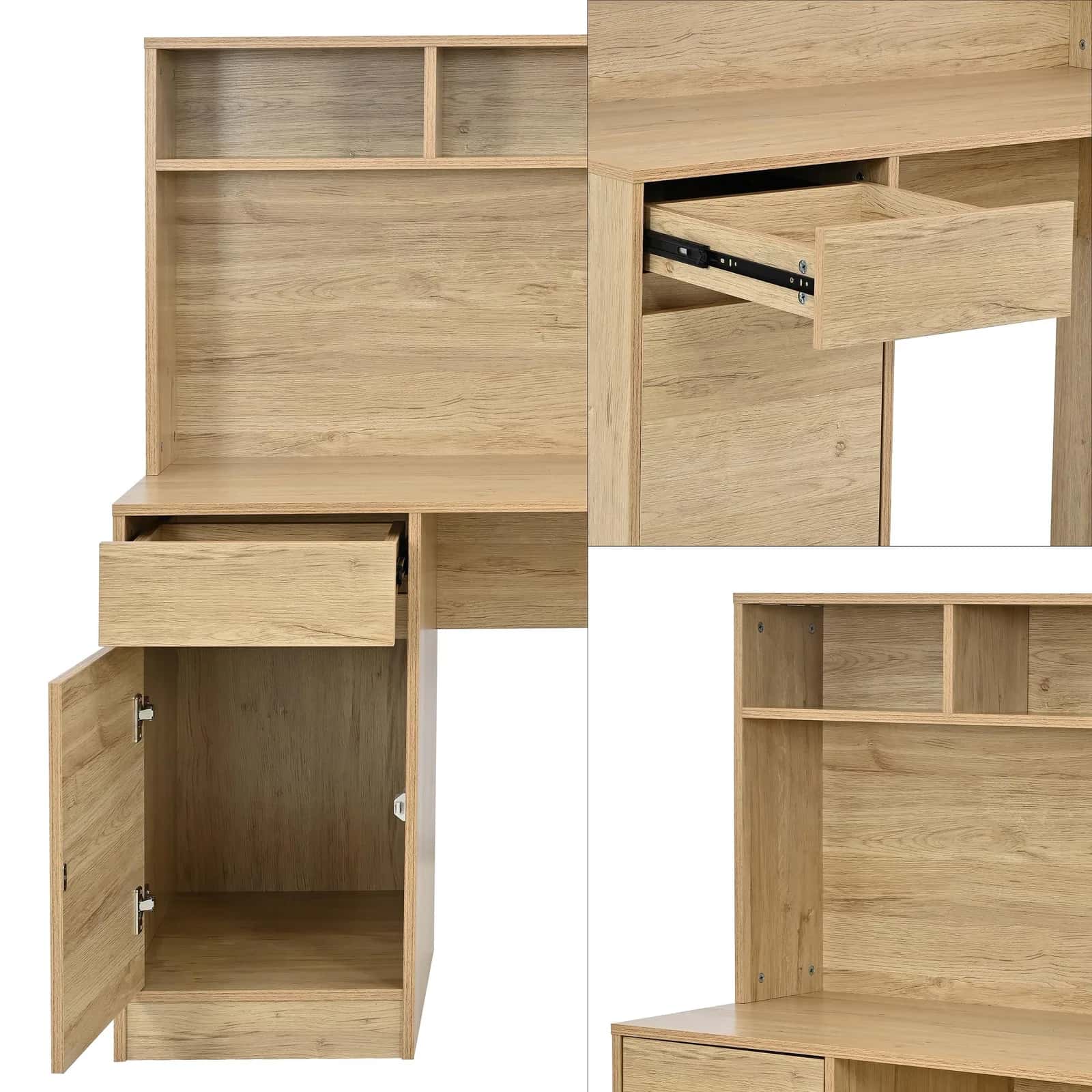 BB105 Biurko z nadstawką 110x50x135 dąb – miniatura 6