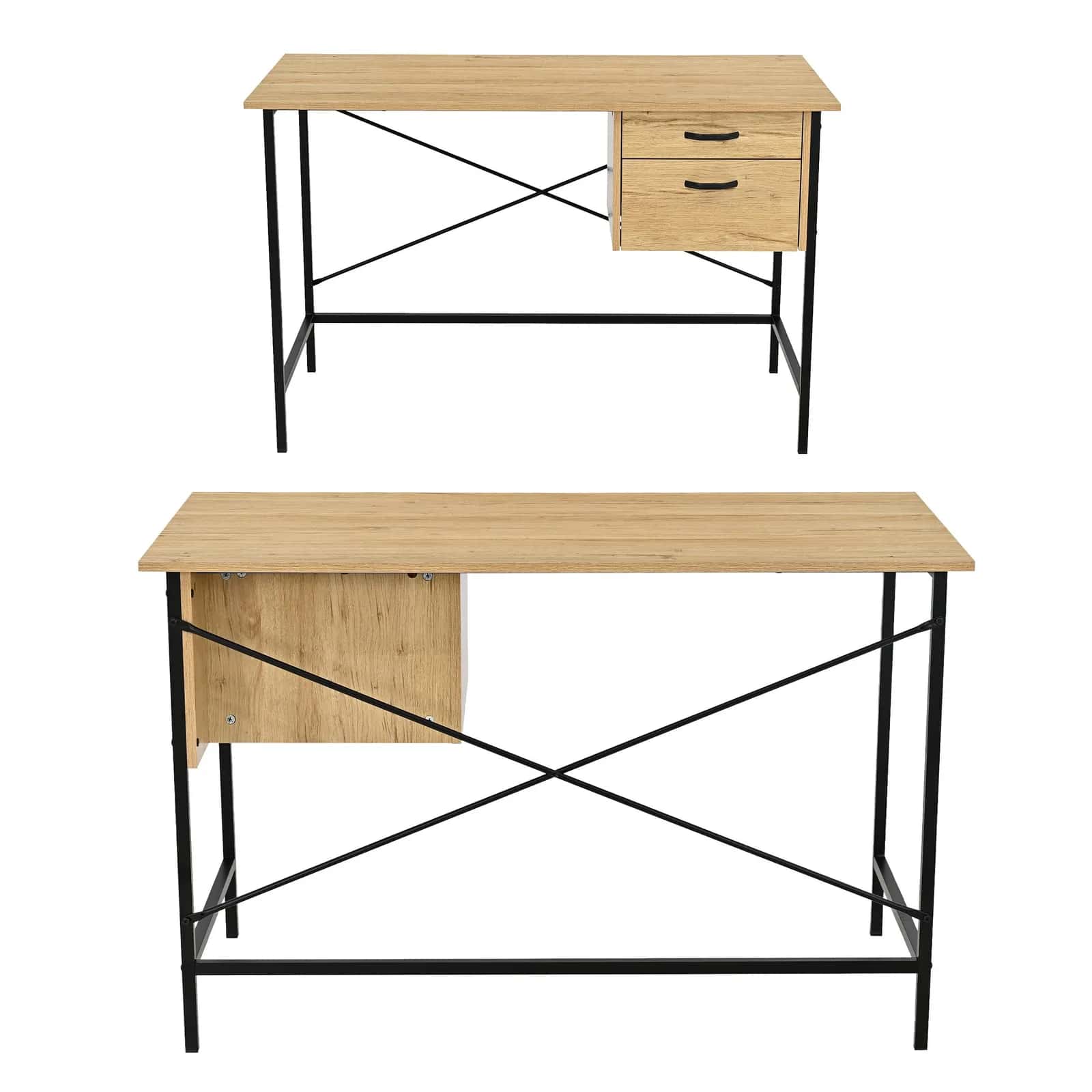BB107 Biurko 120x60 dąb nogi czarne – miniatura 3