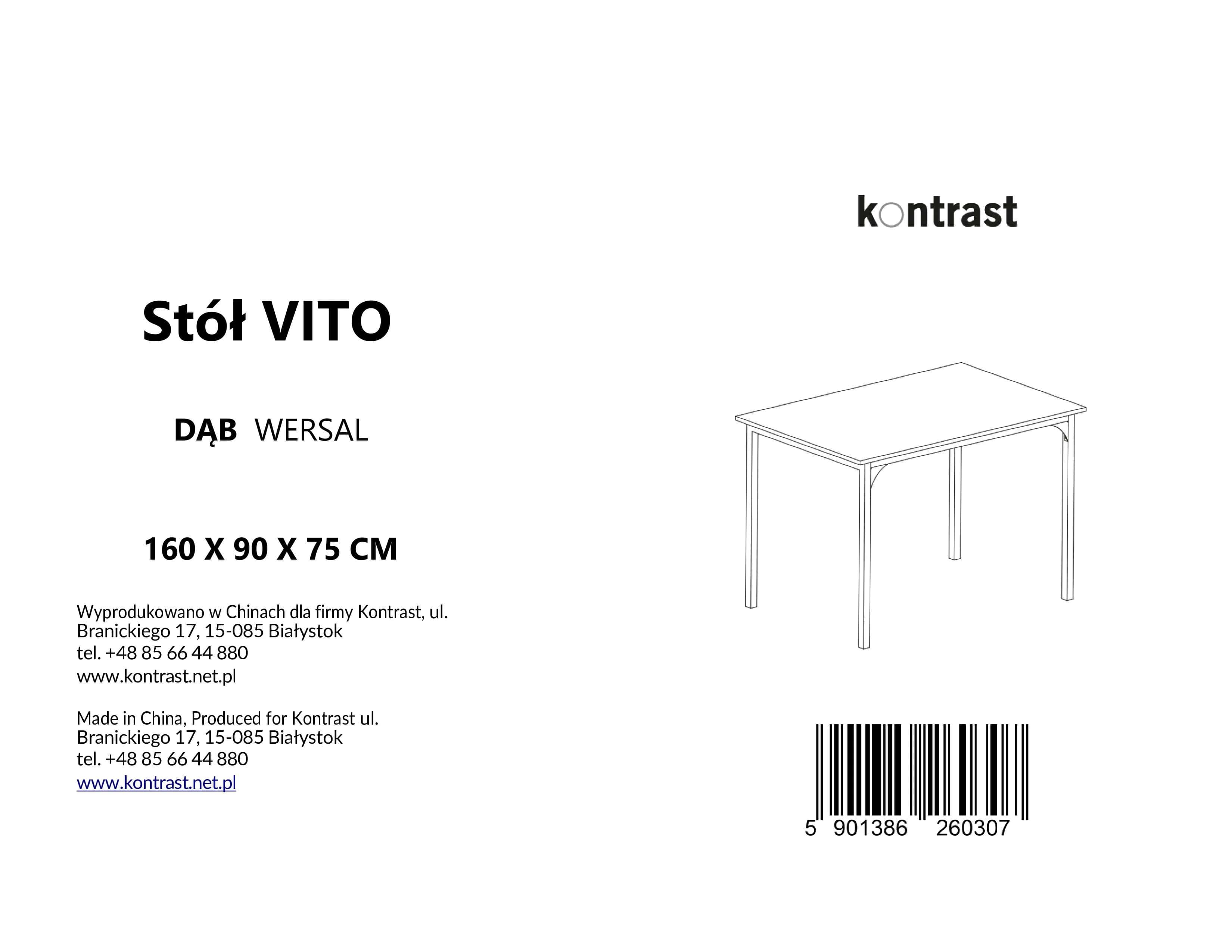 Stół do jadalni dąb wersal VITO 160 160x90x75 – miniatura 5