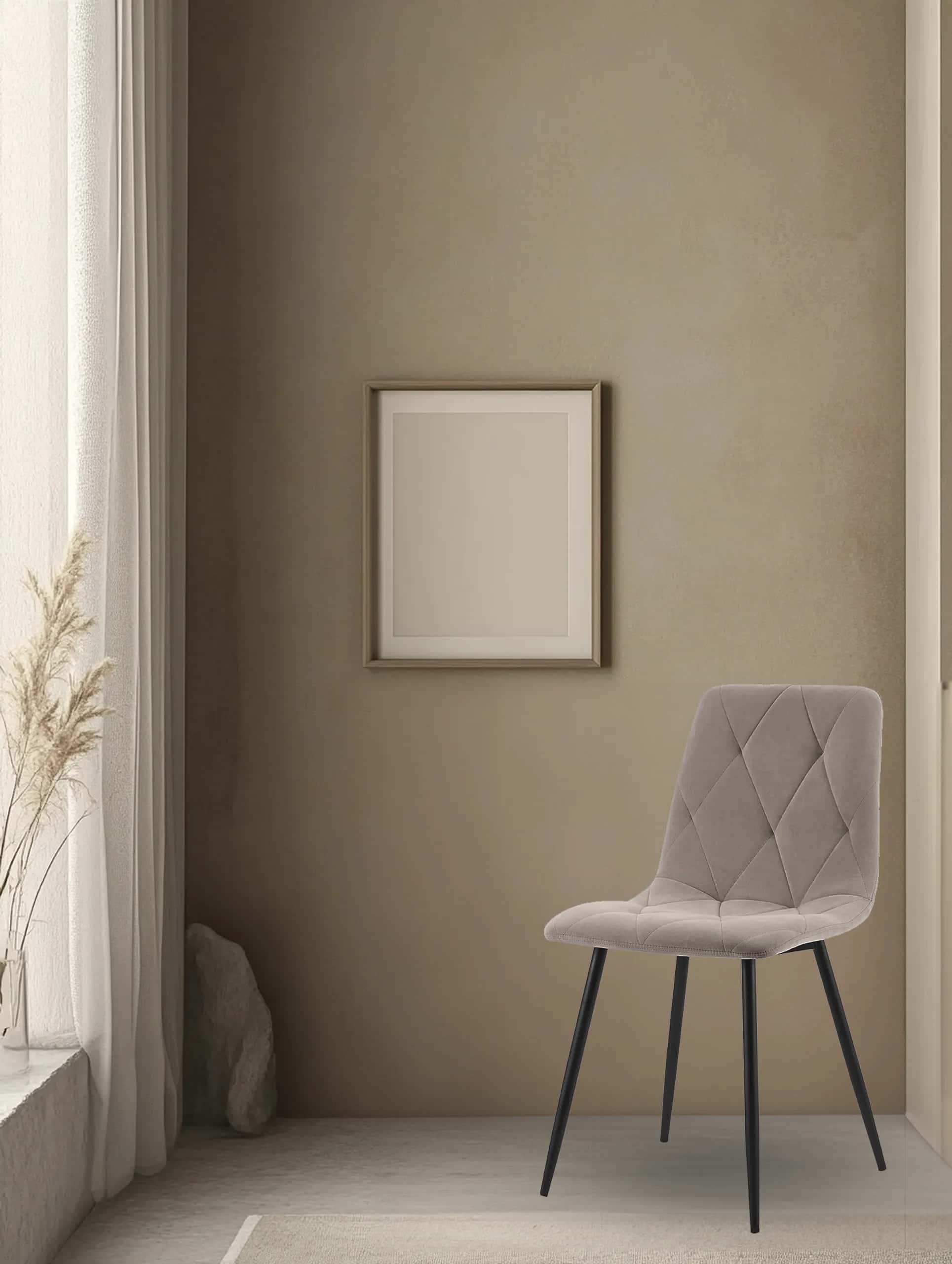 Krzesło tapicerowane do jadalni welurowe taupe NOVA KT111 – miniatura 7