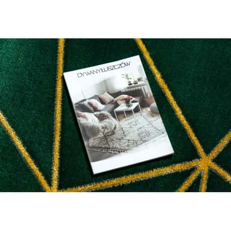 Dywan EMERALD ekskluzywny 1013 koło - glamour, stylowy geometryczny butelkowa zieleń / złoty – miniatura 3