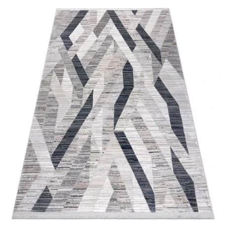 Dywan REBEC nowoczesny frędzle 51166B Geometryczny - dwa poziomy runa granat / krem – miniatura 1