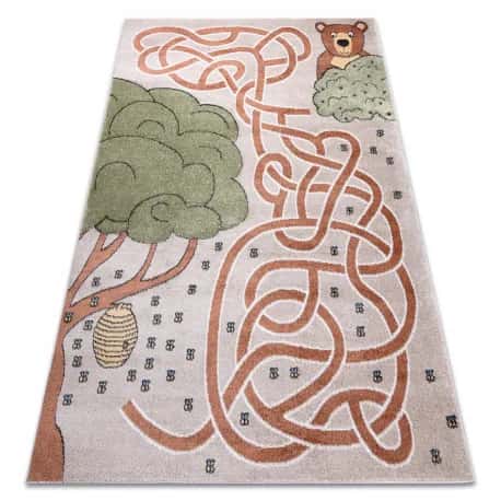 Dywan FUN Honey dla dzieci, niedźwiedź, pszczoły – miniatura 1