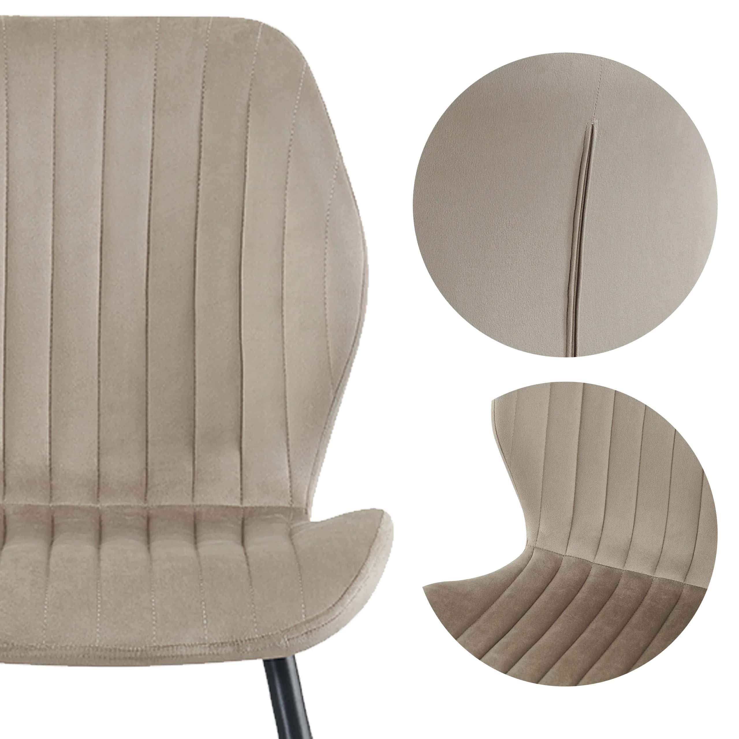 KT119 Krzesło Zoya PAS VEL Taupe – miniatura 4
