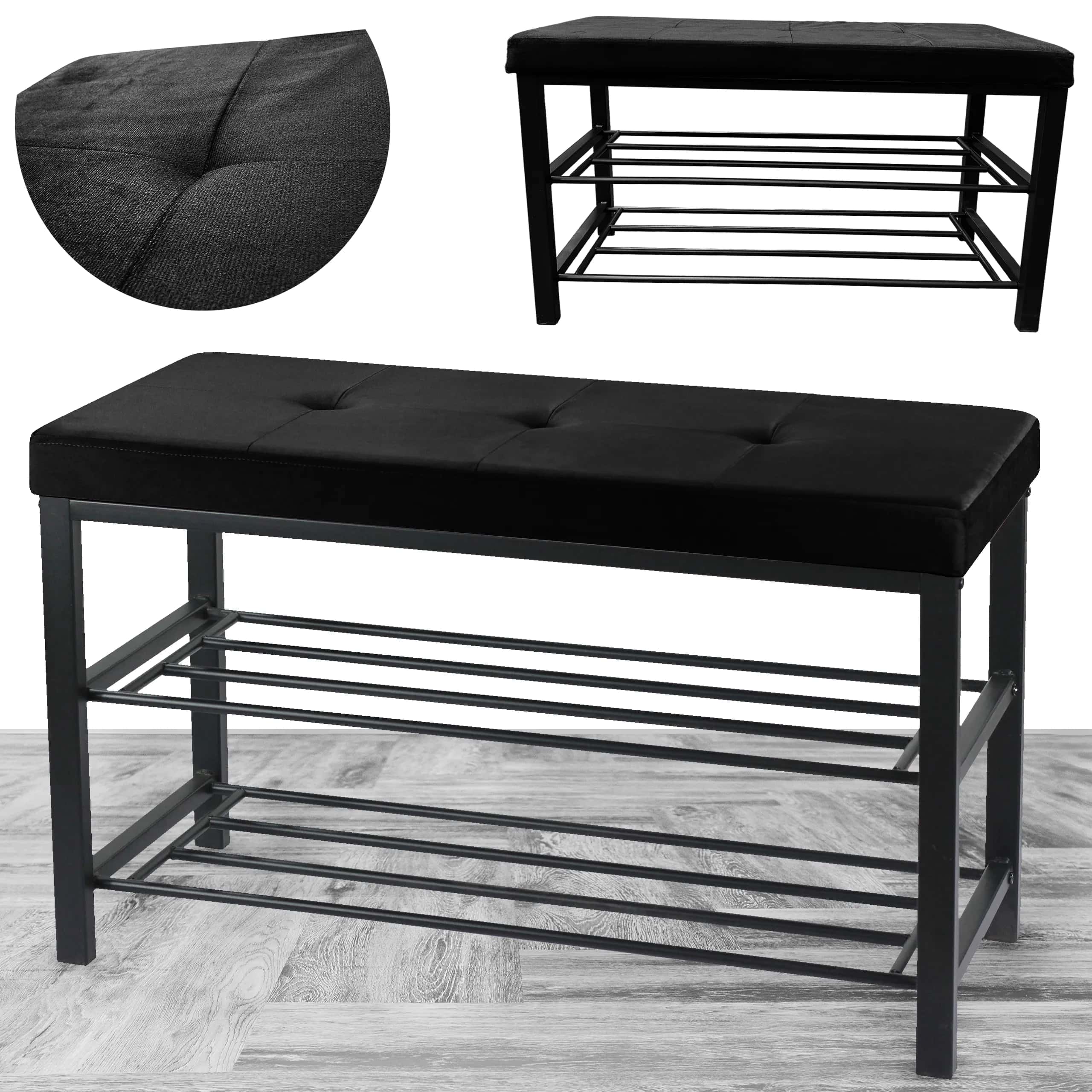Siedzisko 79x32x50cm Vel Czarny – miniatura 7