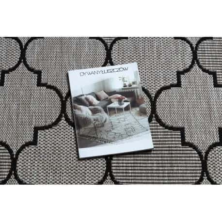 DYWAN SZNURKOWY SIZAL FLOORLUX 20607 , koniczyna marokańska, trellis srebrny / czarny – miniatura 2
