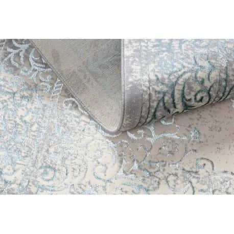 Dywan CORE W7161 Rozeta Vintage - Strukturalny, dwa poziomy runa, jasnoniebieski / krem / – miniatura 4