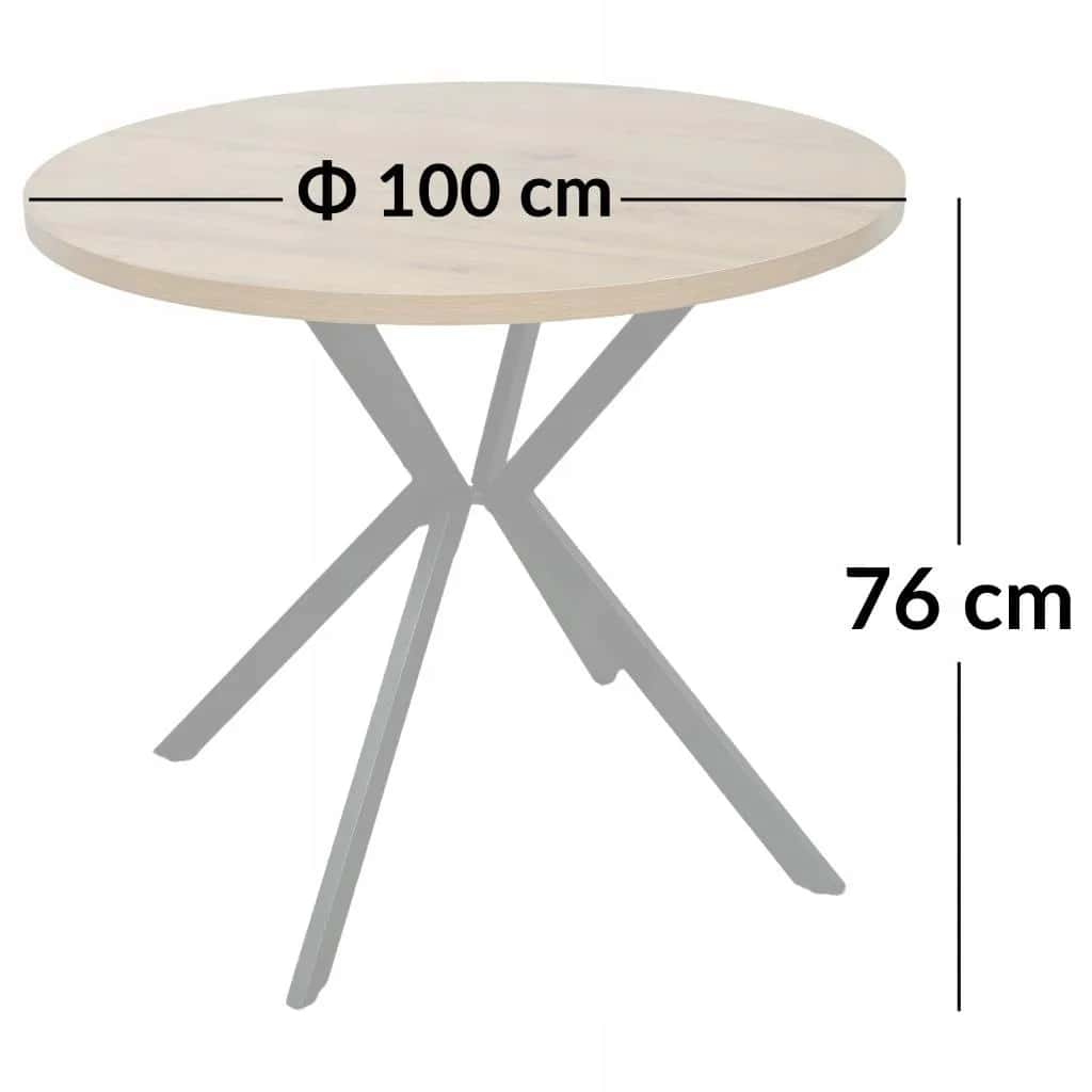 SJ217D Stół Erik fi 100x76cm Dąb DW – miniatura 2