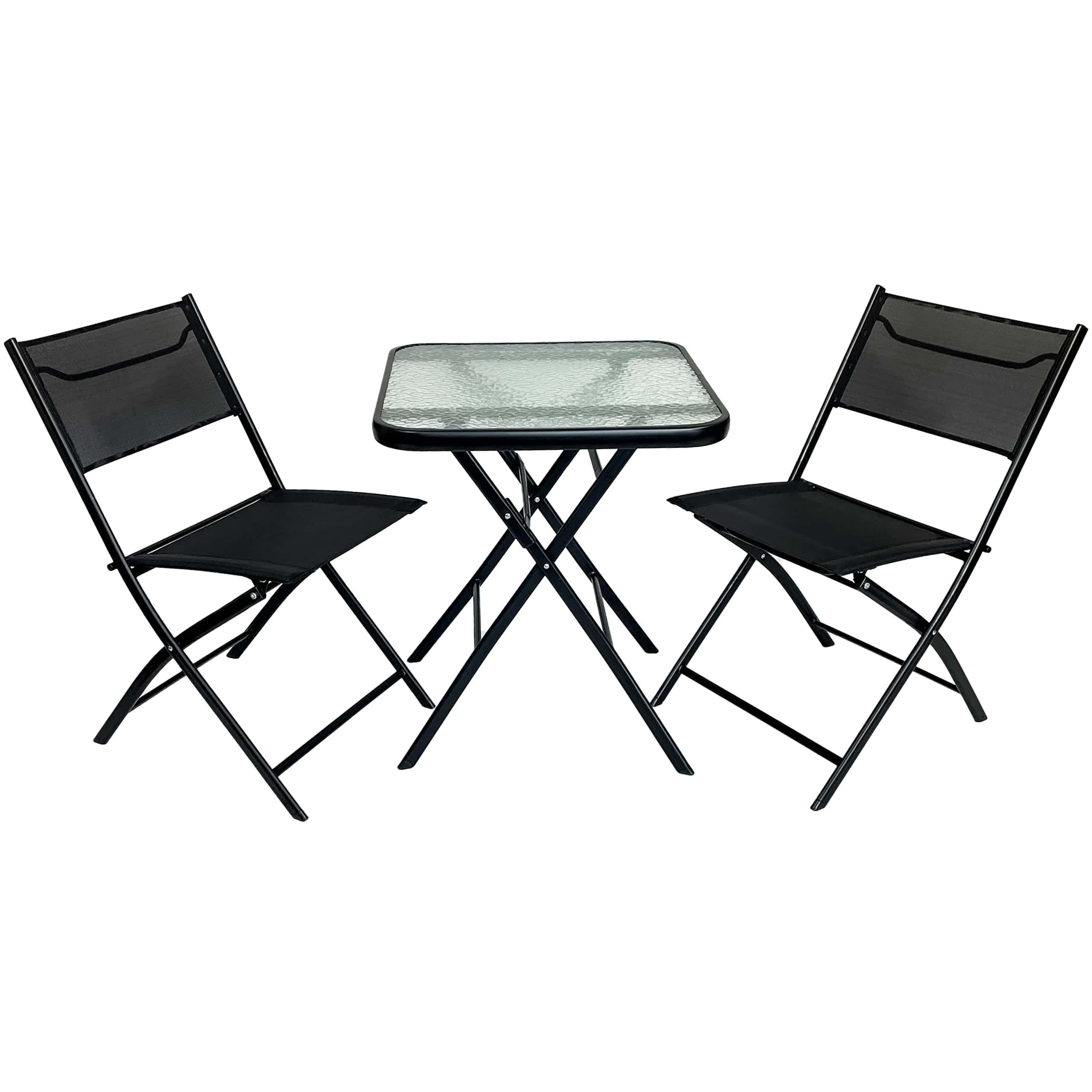Zestaw mebli ogrodowych TASOS 60x60cm 2os. czarny – miniatura 1