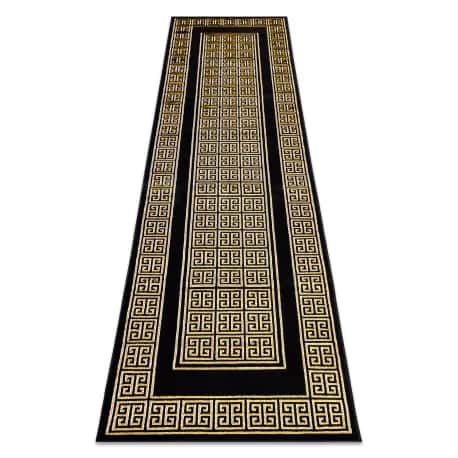 Dywan, Chodnik GLOSS nowoczesny 6776 86 stylowy, ramka, grecki czarny / złoty – miniatura 1