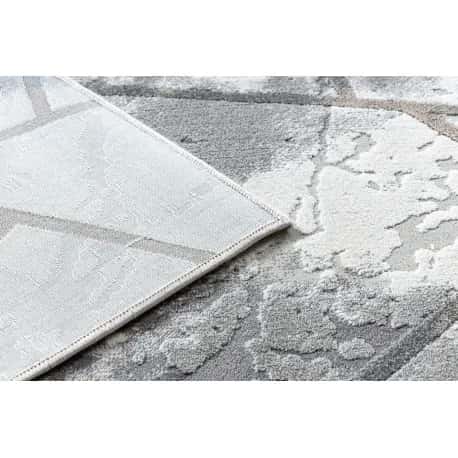 Dywan NOBLE nowoczesny 1518 67 Przecierany, geometryczny - Strukturalny, dwa poziomy runa krem / szary – miniatura 3