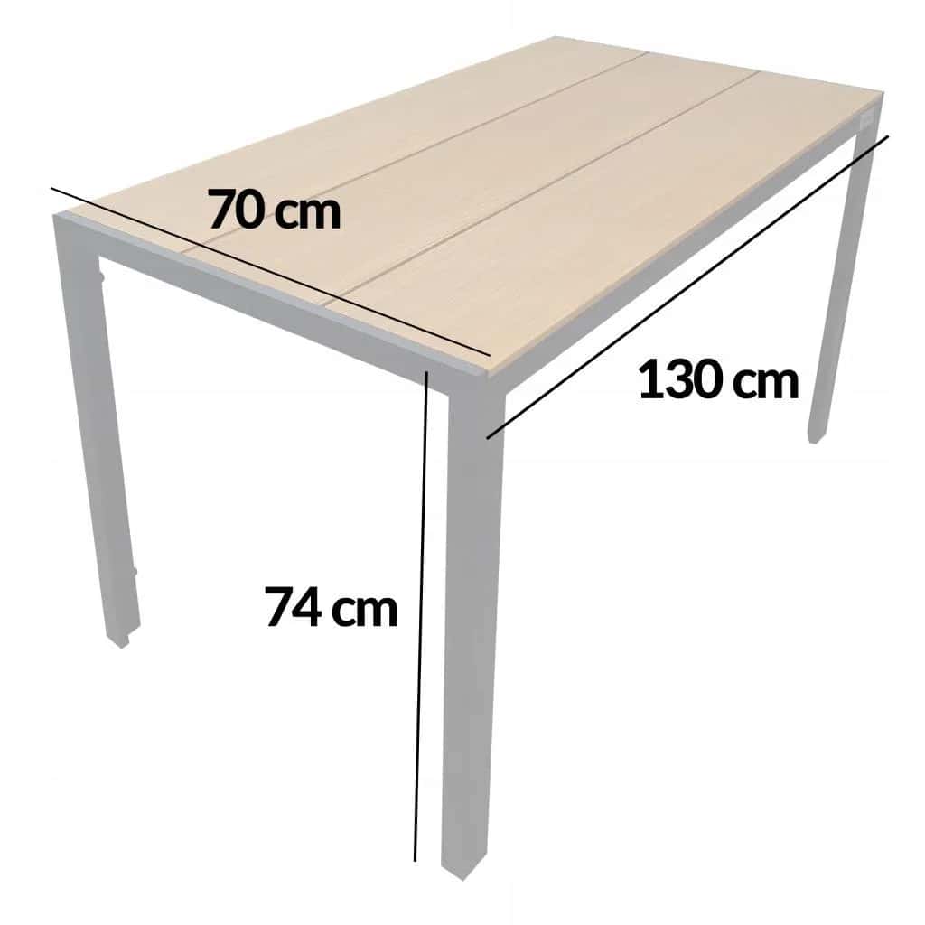 Aluminiowy stół ogrodowy taras blatem polywood Allen Pro 130x70 naturalny – miniatura 2