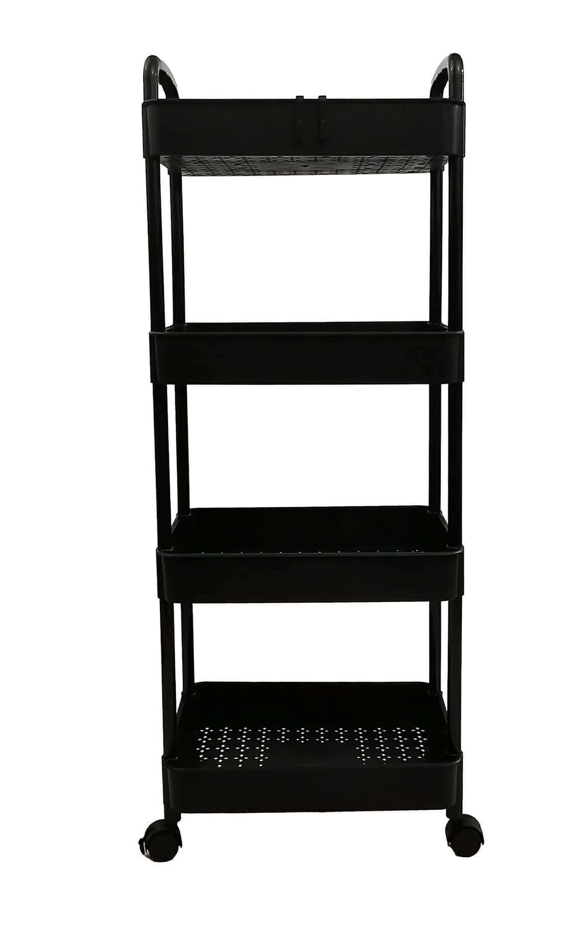 Wózek plastikowy 4 półki 100cm czarny – miniatura 3