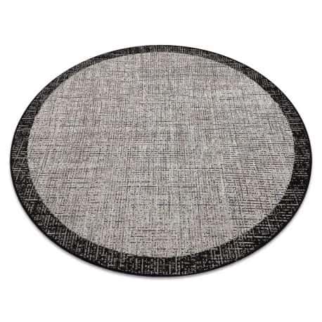 DYWAN SZNURKOWY SIZAL FLOORLUX KOŁO 20401 Ramka srebrny / czarny – miniatura 1