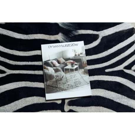 Dywan Sztuczna Skóra Bydlęca, Zebra G5128-1 Biało-czarna skórka – miniatura 2