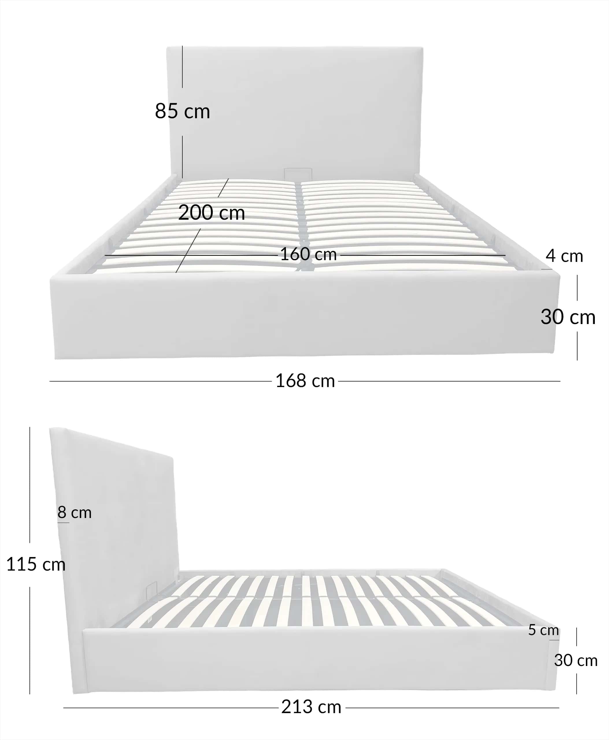 Łóżko PAULA 160×2×115 taupe – miniatura 10