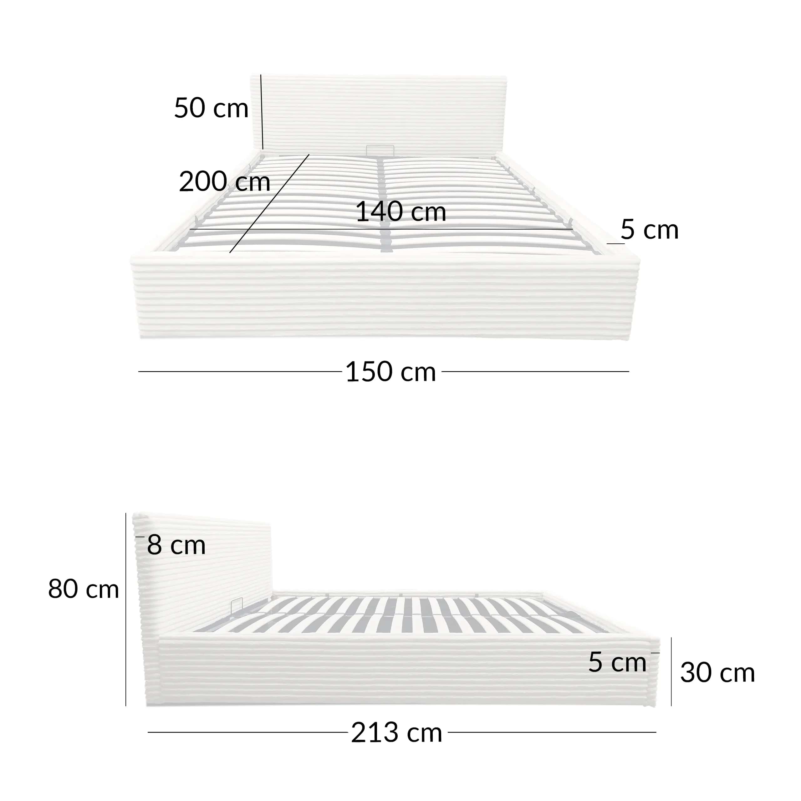 LT100 Łóżko Cordo 140x2x80 – miniatura 7