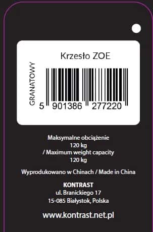 Krzesło tapicerowane skandynawskie do jadalni granatowe ZOE – miniatura 2