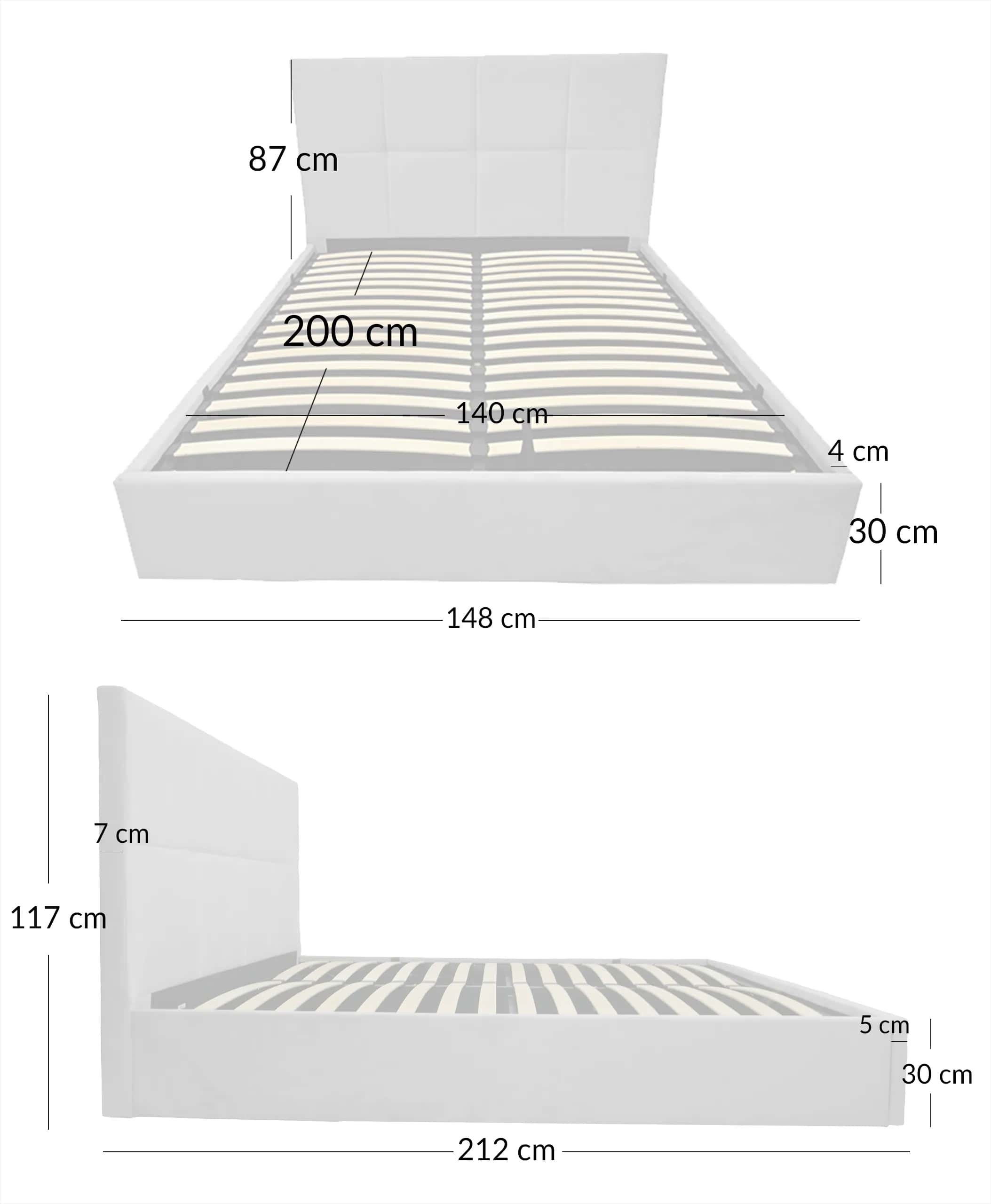 Łóżko NESTOR 140×2×117 taupe – miniatura 10