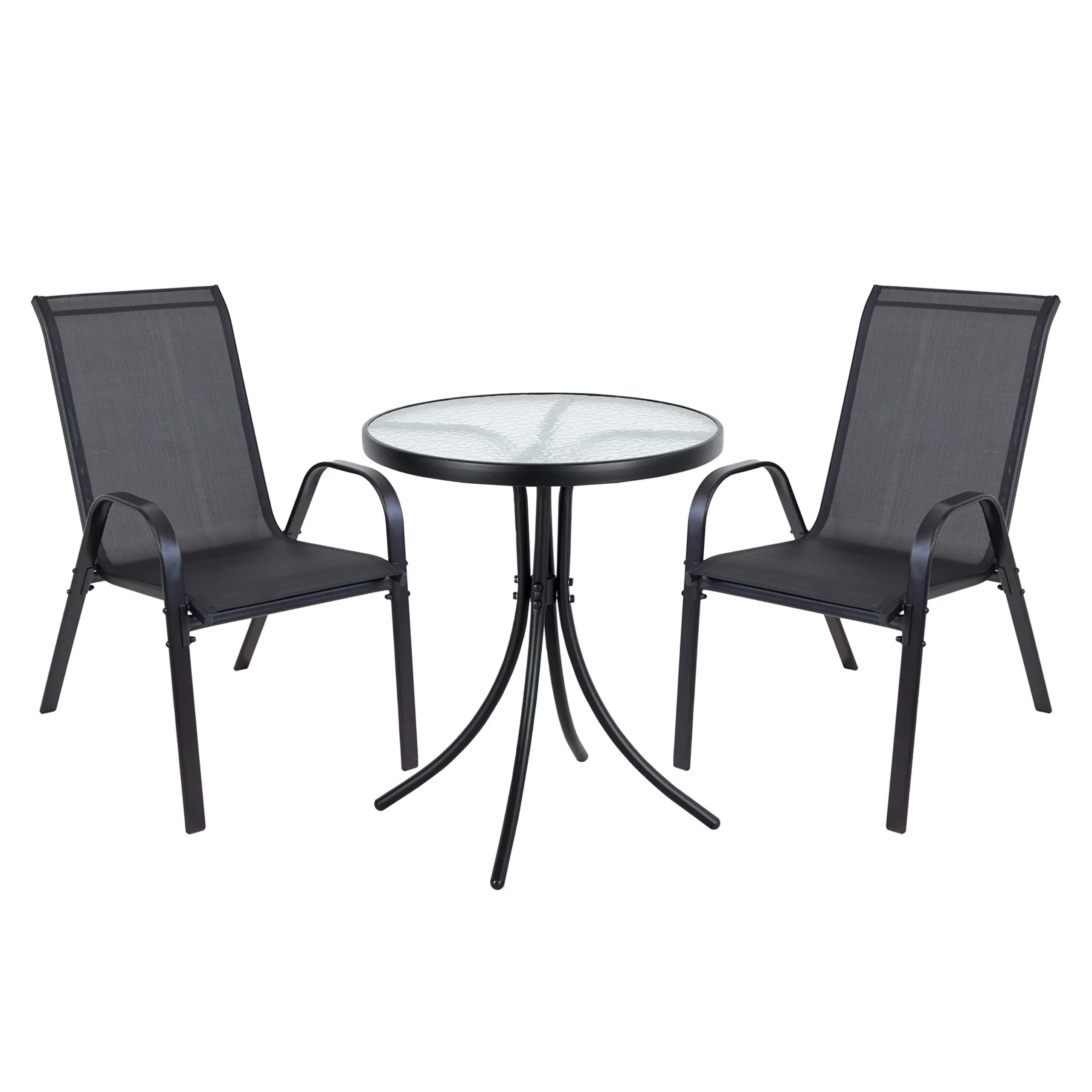 Zestaw mebli ogrodowych TERNI 60 cm 2os. czarny – miniatura 1