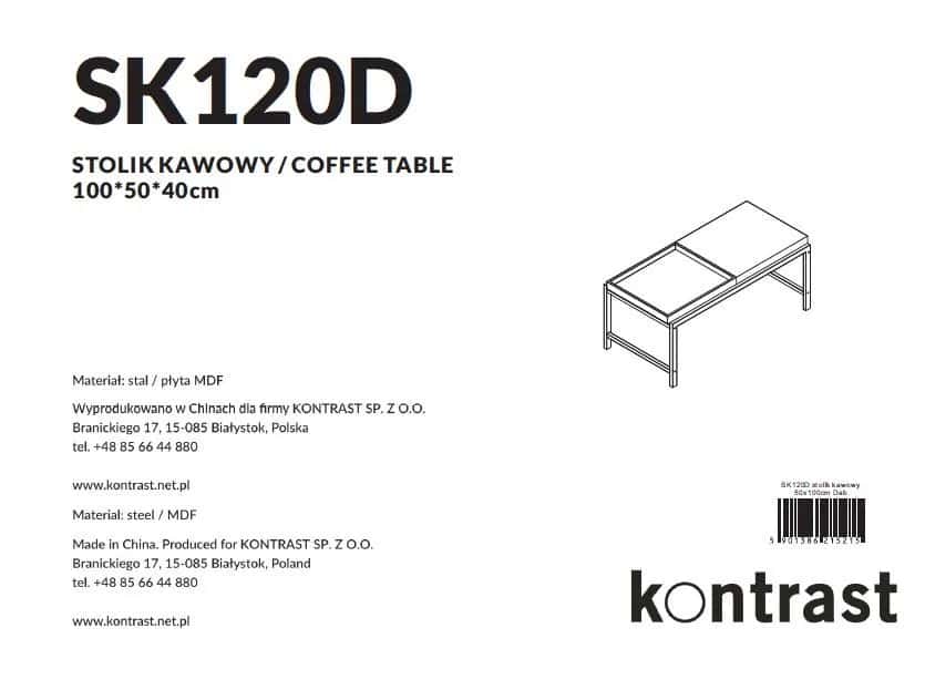 Stolik kawowy KALLE 50×100cm dąb – miniatura 9