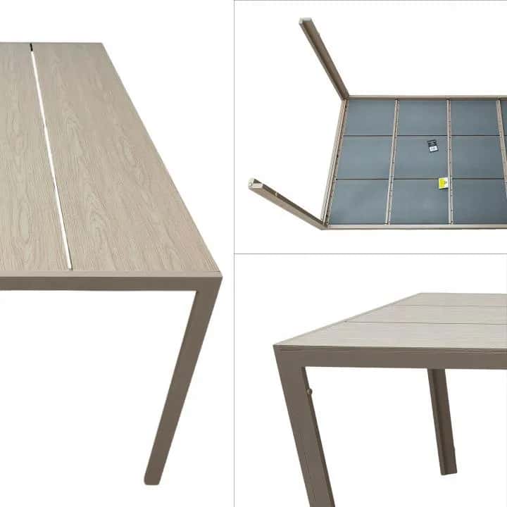 Aluminiowy stół ogrodowy taras z blatem polywood Allen Pro 190x90 taupe – miniatura 4