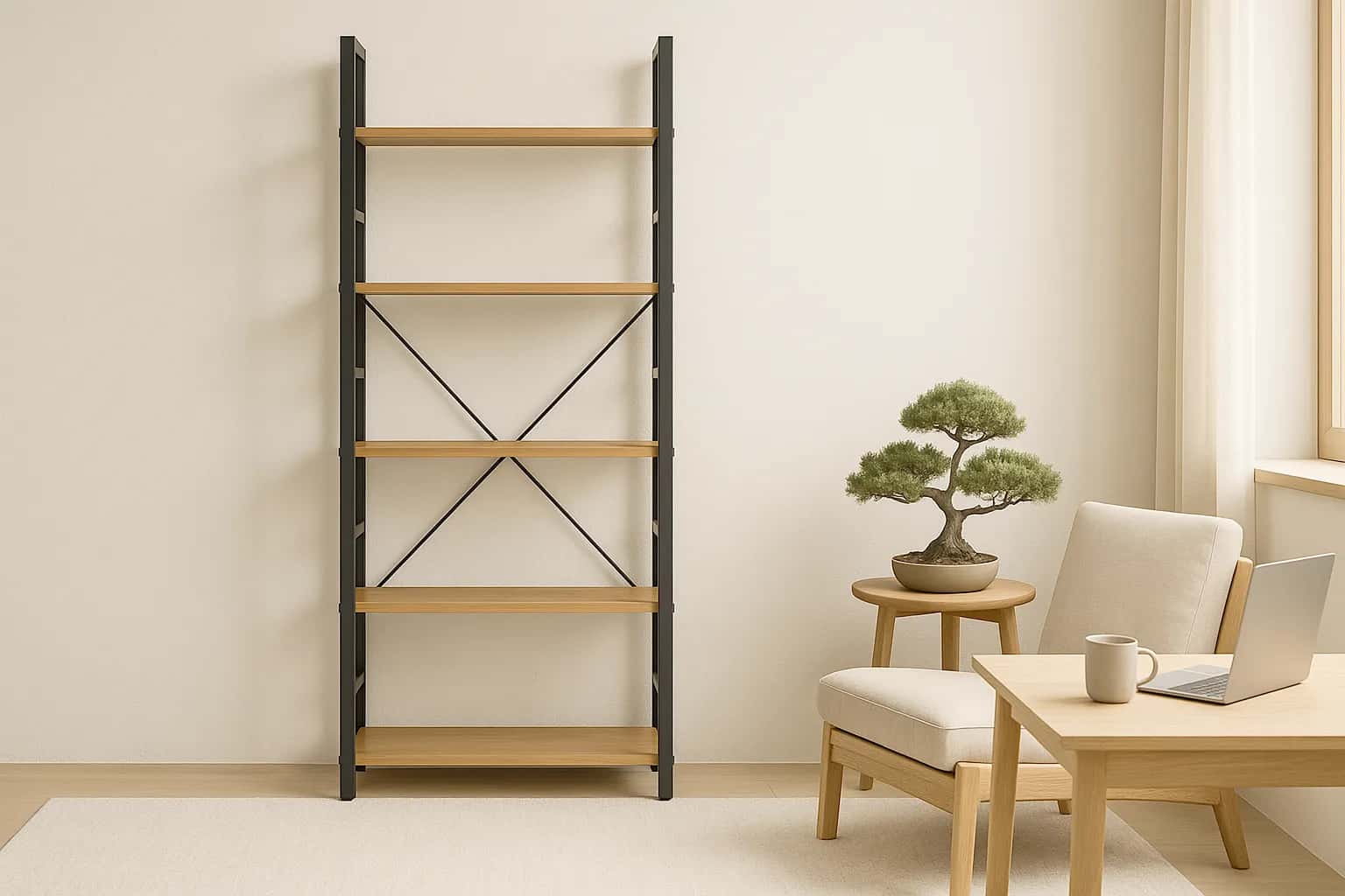 RL102 Regał loftowy 60x30x158cm Dąb – miniatura 5