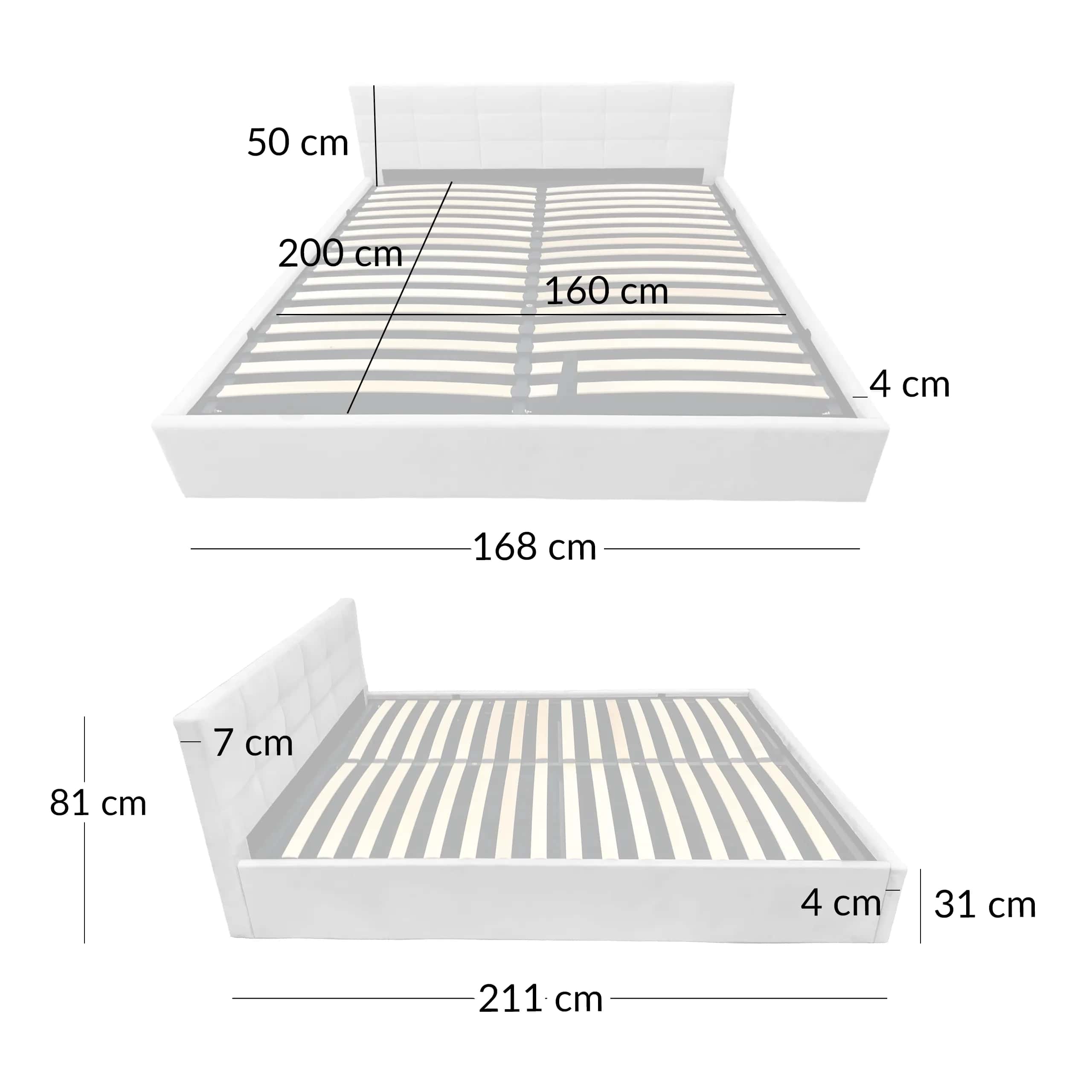 LT104 Łóżko Modulo 160x2x81 szary – miniatura 5