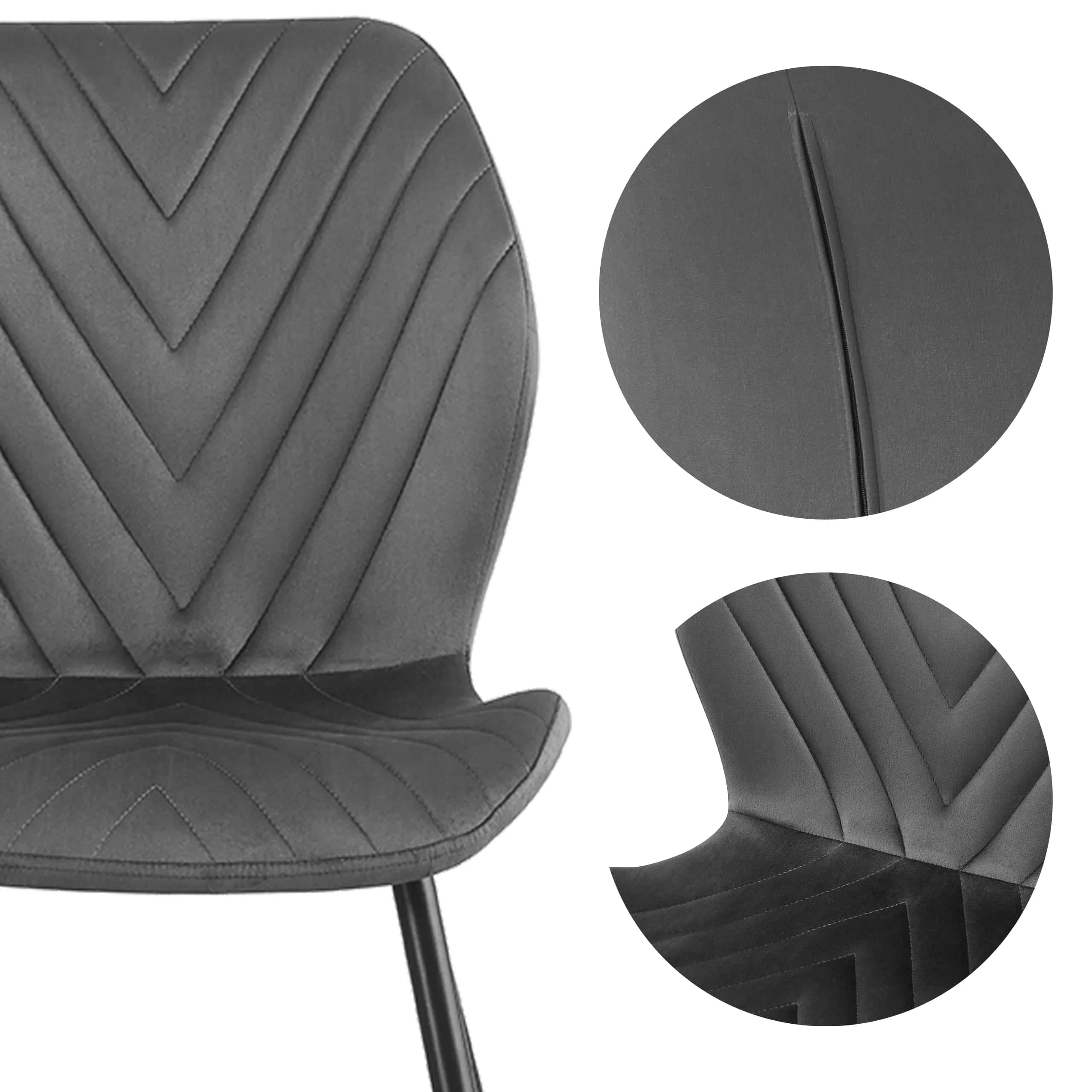KT120 Krzesło Zoya JOD VEL Szary – miniatura 3
